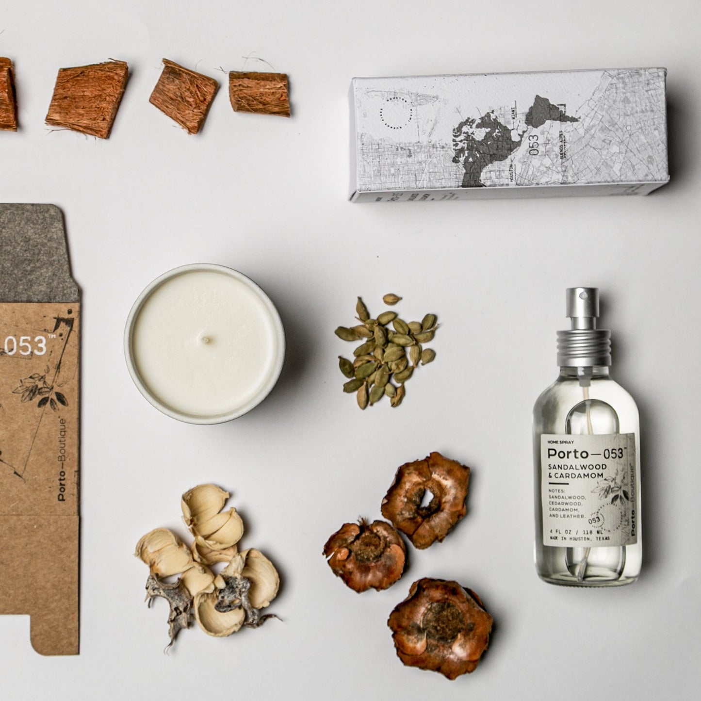 Porto - 053 Room Spray – Linen & Fabric Freshener – High Fragrance Concentration – Vegan & Handmade in USA – 4 oz Clear Glass Bottle with decorative box - mosswell.us