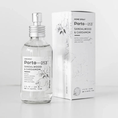 Porto - 053 Room Spray – Linen & Fabric Freshener – High Fragrance Concentration – Vegan & Handmade in USA – 4 oz Clear Glass Bottle with decorative box - mosswell.us