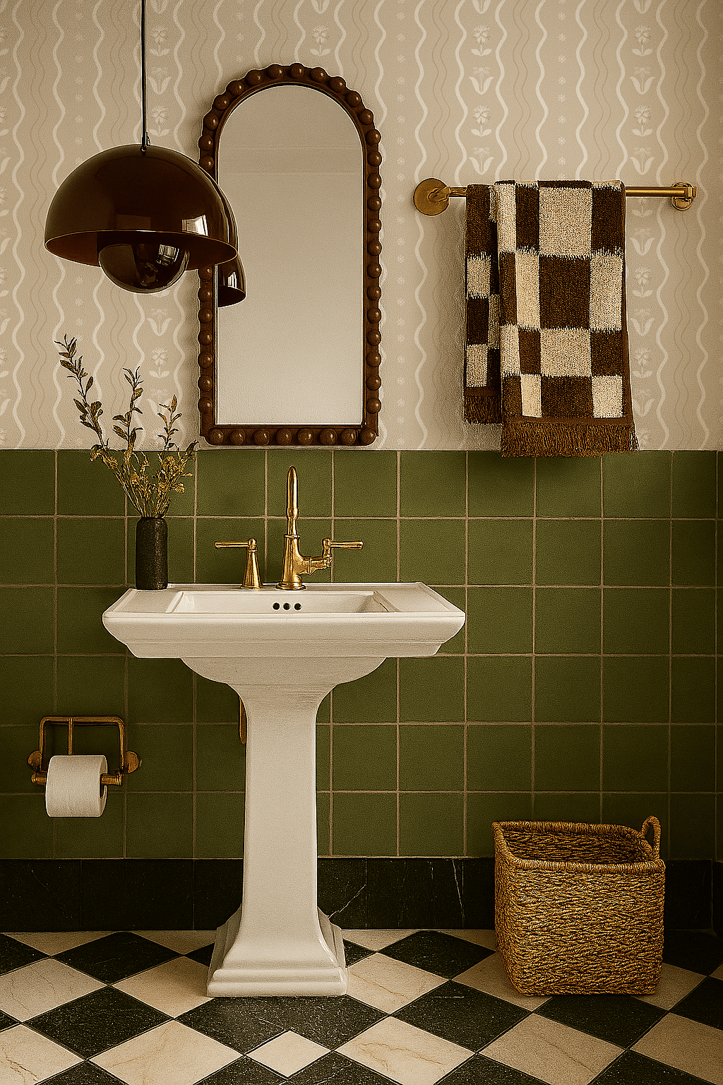 Posy Lane Stripe Wallpaper, tan and white - mosswell.us