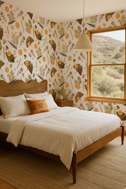 Pressed Fresh Version 01 Wallpaper, orange and pink - mosswell.us