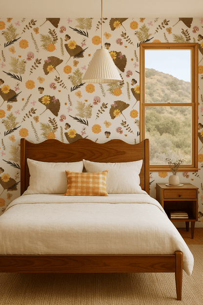 Pressed Fresh Version 01 Wallpaper, orange and pink - mosswell.us