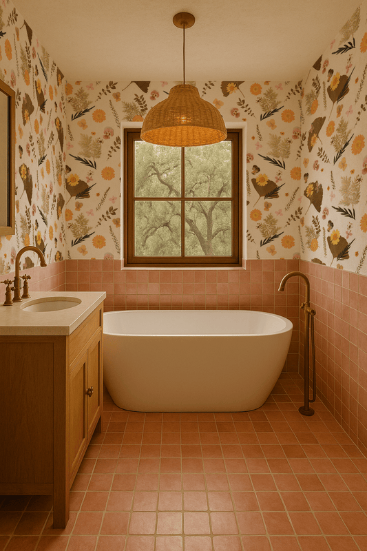 Pressed Fresh Version 01 Wallpaper, orange and pink - mosswell.us
