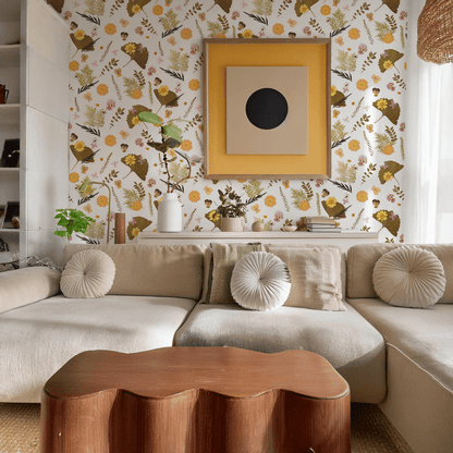 Pressed Fresh Version 01 Wallpaper, orange and pink - mosswell.us