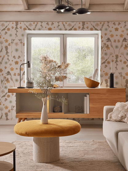 Pressed Fresh Version 02 Wallpaper, peach and mint - mosswell.us