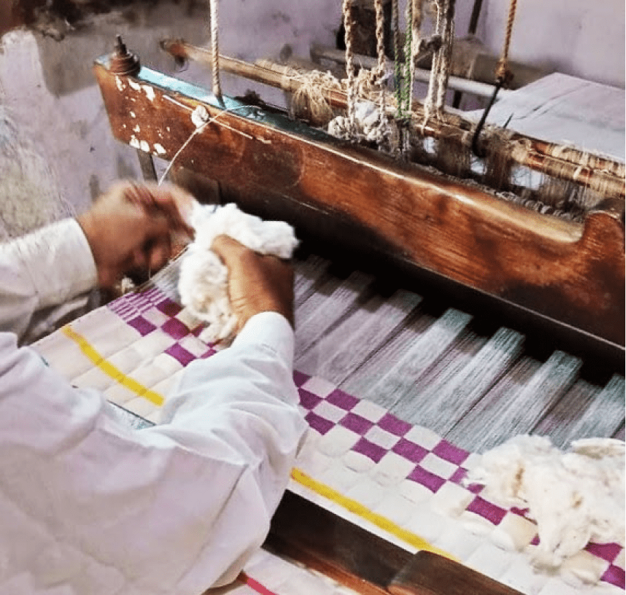 Quilted Sujani Throw Blanket - Blue and White Striped - mosswell.us