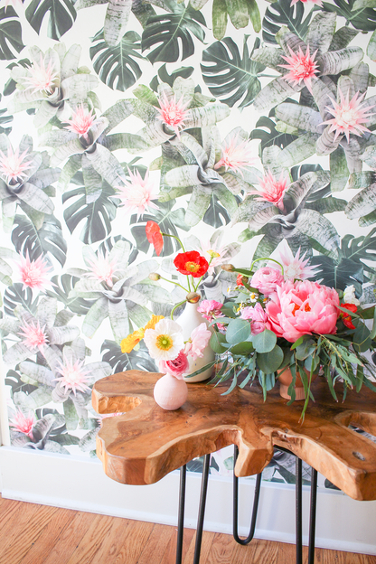 Rad Bromeliad Wallpaper, white