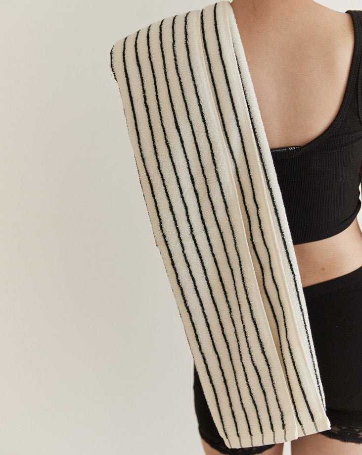 Retro Style 100% ORGANIC Combed Cotton Striped Bath Towel - mosswell.us