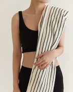Retro Style 100% ORGANIC Combed Cotton Striped Bath Towel - mosswell.us