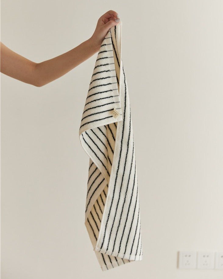 Retro Style 100% ORGANIC Combed Cotton Striped Bath Towel - mosswell.us