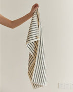 Retro Style 100% ORGANIC Combed Cotton Striped Bath Towel - mosswell.us