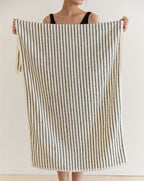 Retro Style 100% ORGANIC Combed Cotton Striped Bath Towel - mosswell.us