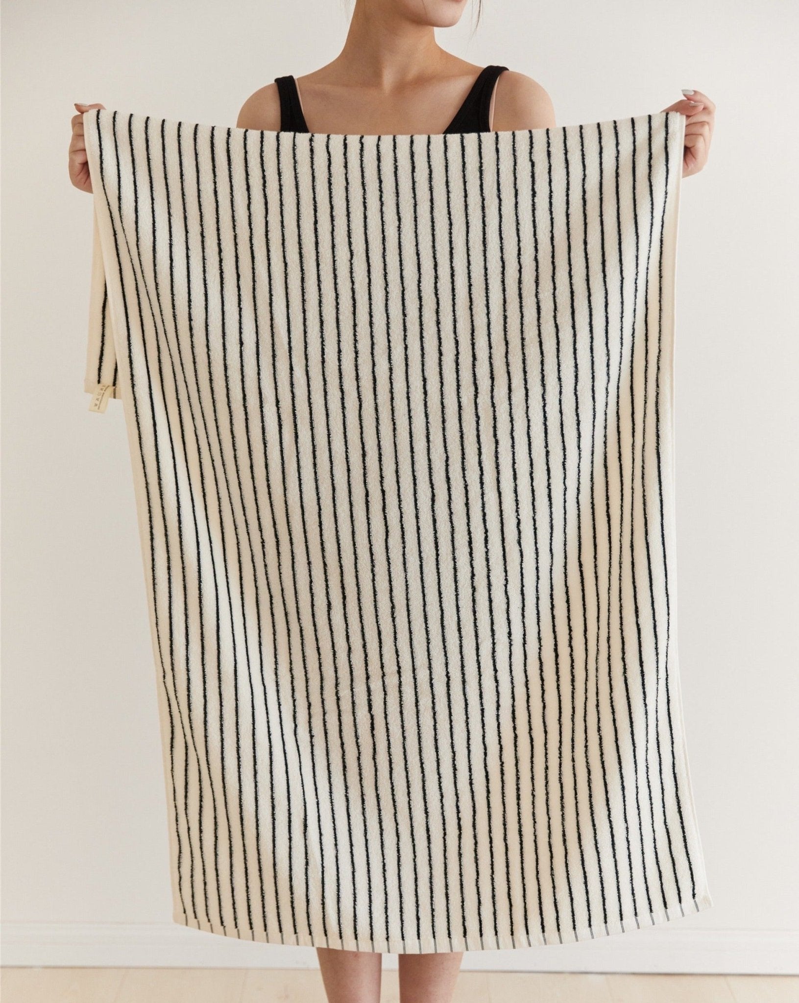 Retro Style 100% ORGANIC Combed Cotton Striped Bath Towel - mosswell.us