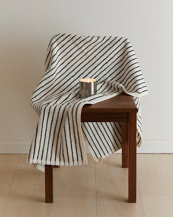 Retro Style 100% ORGANIC Combed Cotton Striped Bath Towel - mosswell.us