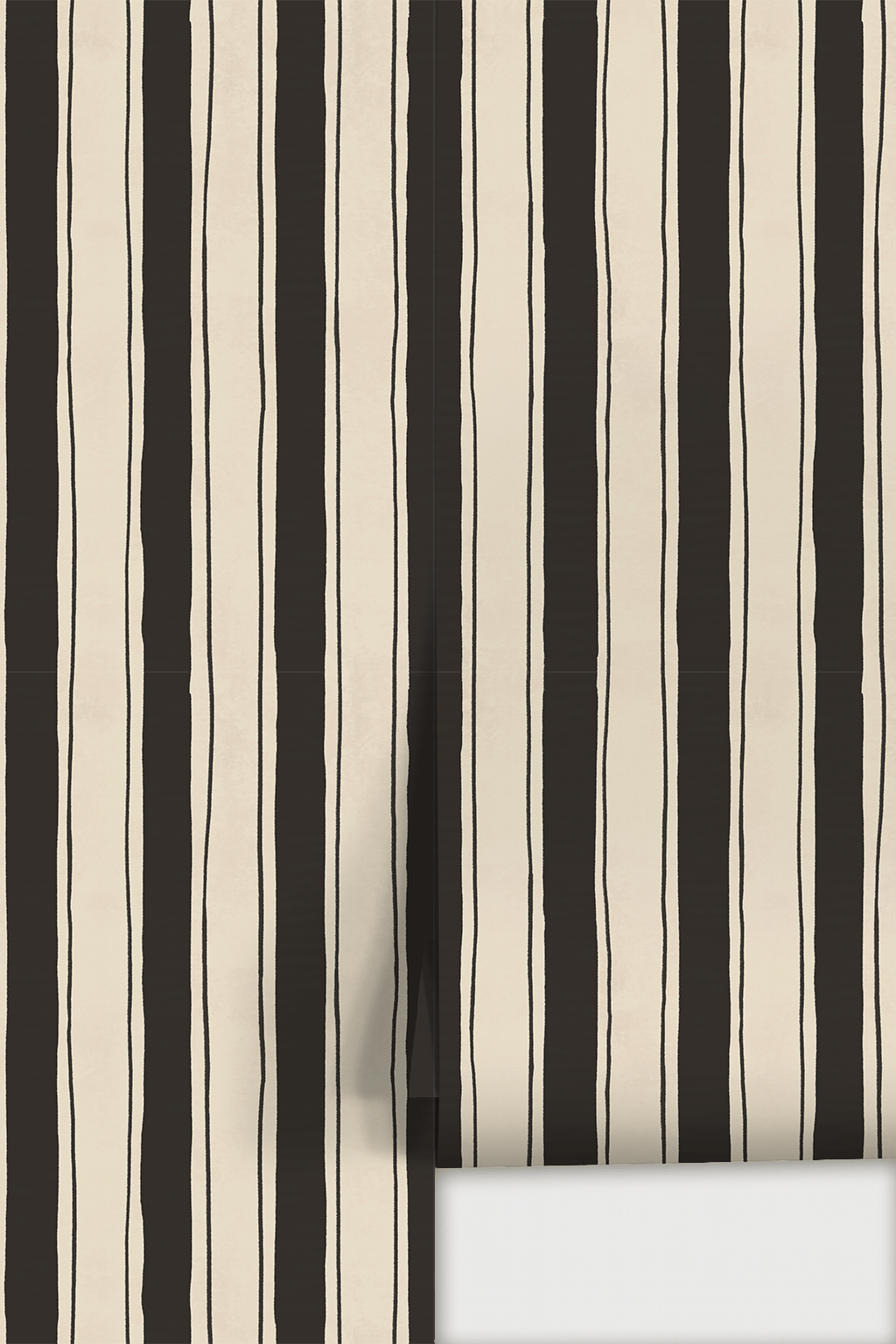 Riviera Stripe Wallpaper, off - white and black - mosswell.us