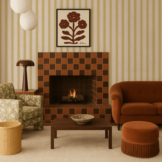 Riviera Stripe Wallpaper, off - white and butter yellow - mosswell.us