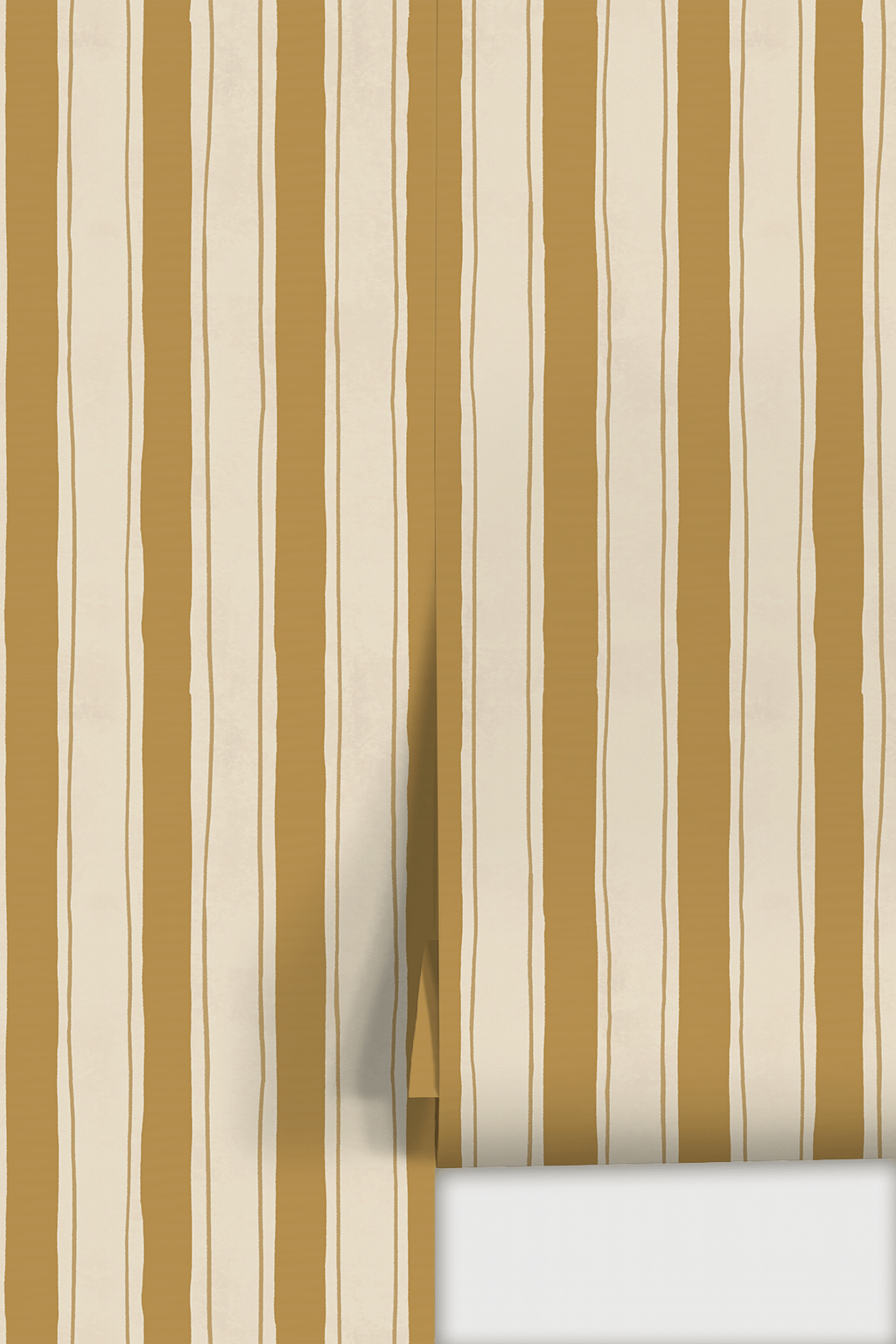 Riviera Stripe Wallpaper, off - white and mustard yellow - mosswell.us