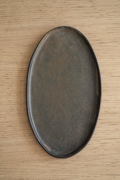 Rust Stoneware Oval Serving Platter - mosswell.us