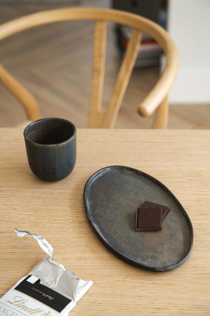 Rust Stoneware Oval Serving Platter - mosswell.us