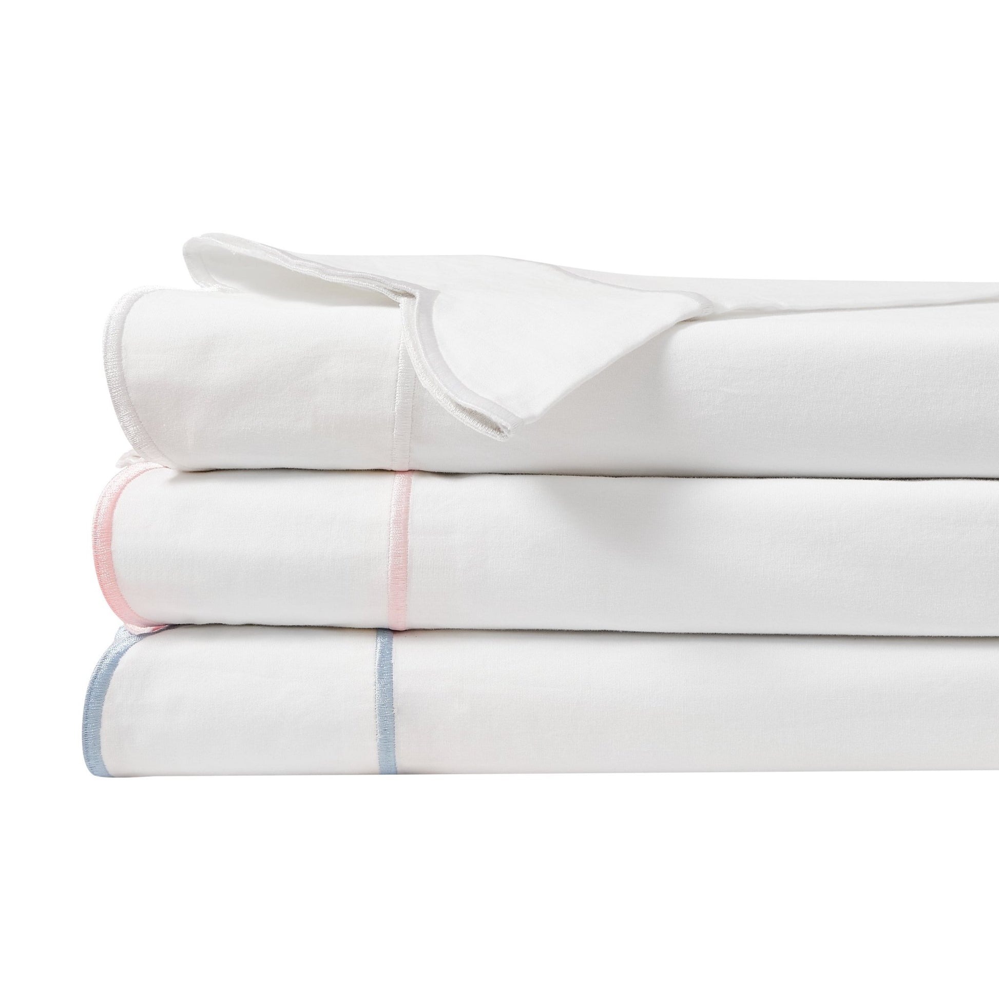 Scallop Frame Embroidered Cotton Percale Duvet Set - mosswell.us