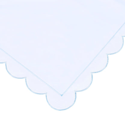 Scallop Frame Embroidered Cotton Percale Duvet Set - mosswell.us