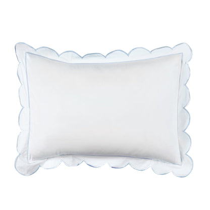 Scallop Frame Embroidered Cotton Percale Duvet Set - mosswell.us