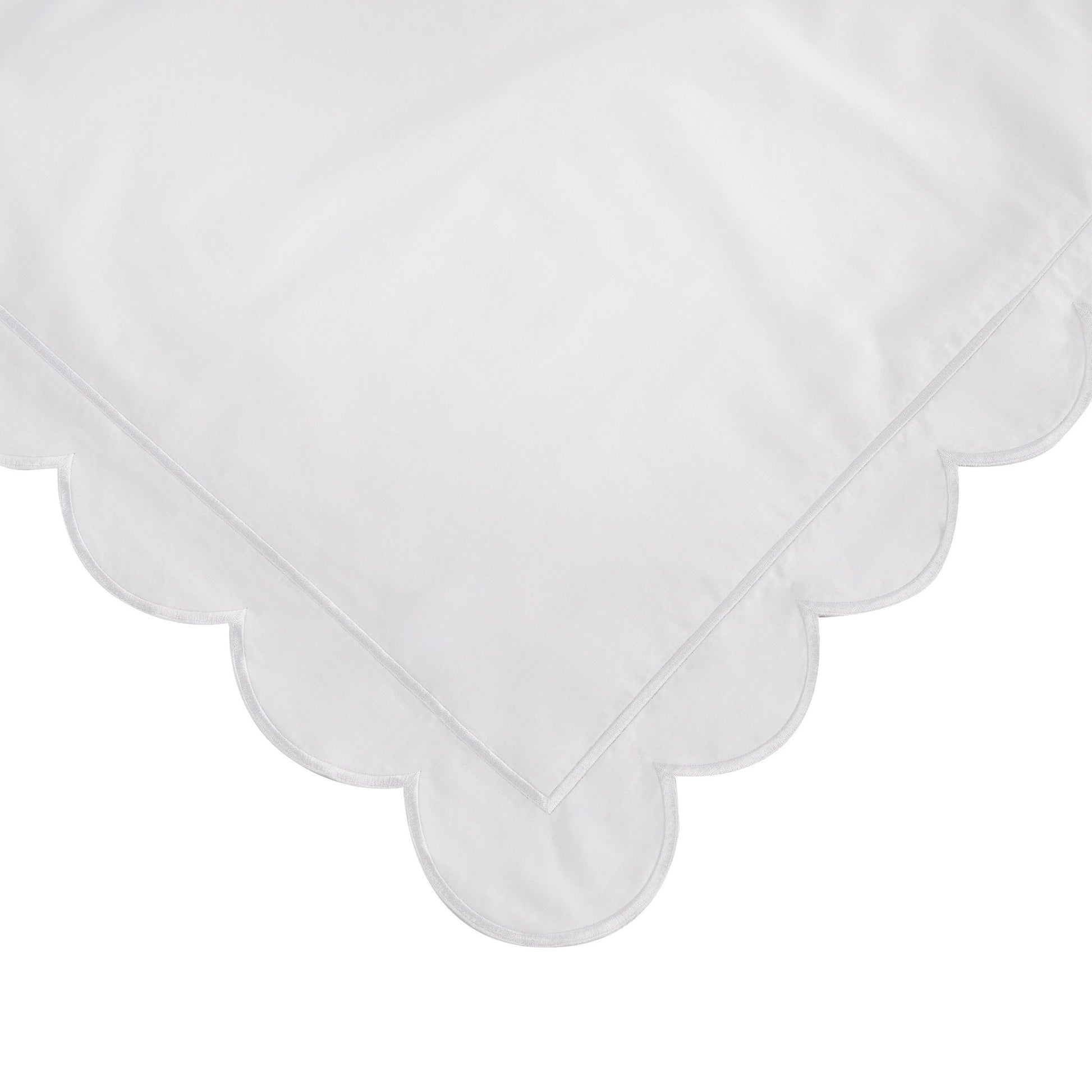 Scallop Frame Embroidered Cotton Percale Duvet Set - mosswell.us