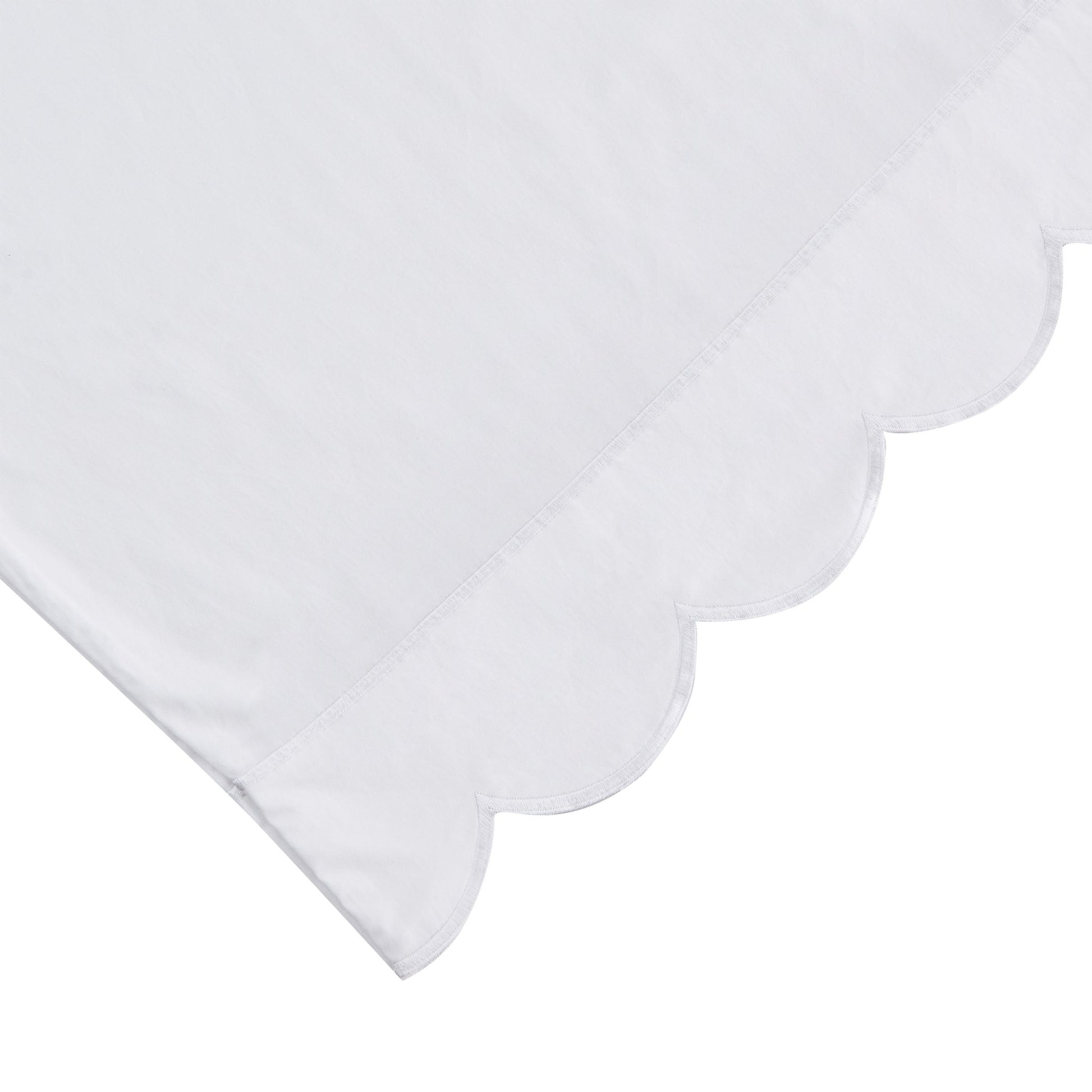 Scallop Frame Embroidered Cotton Percale Sheet Set - mosswell.us