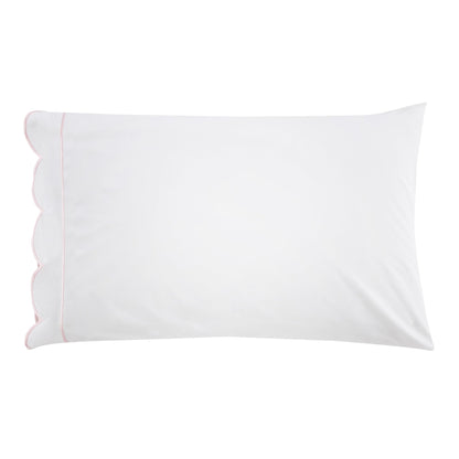 Scallop Frame Embroidered Cotton Percale Sheet Set - mosswell.us