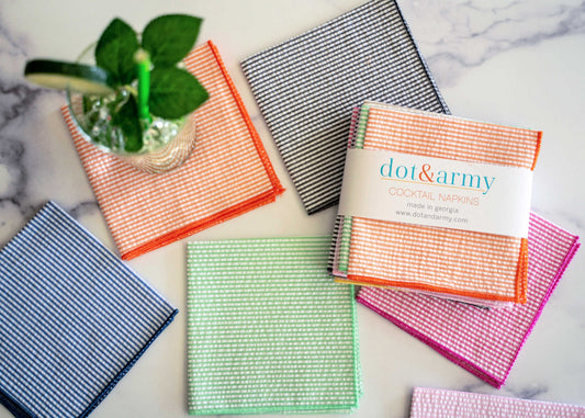 Seersucker Cocktail Napkins, set of four - mosswell.us