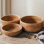 Set of 1 or 3 Rattan Decorative Woven Baskets - mosswell.us