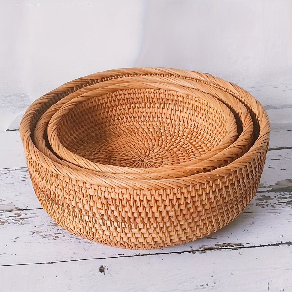 Set of 1 or 3 Rattan Decorative Woven Baskets - mosswell.us