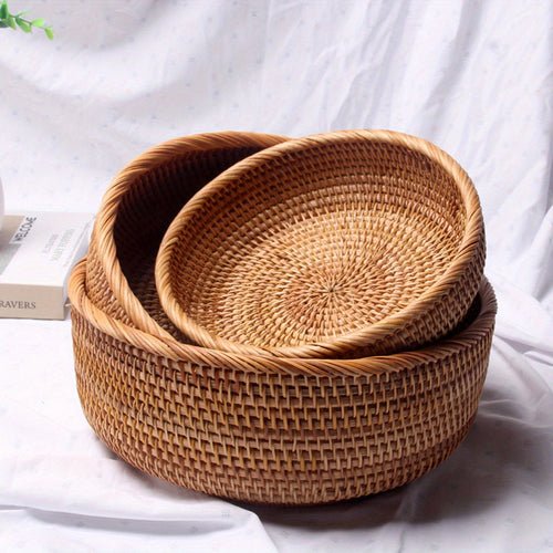 Set of 1 or 3 Rattan Decorative Woven Baskets - mosswell.us