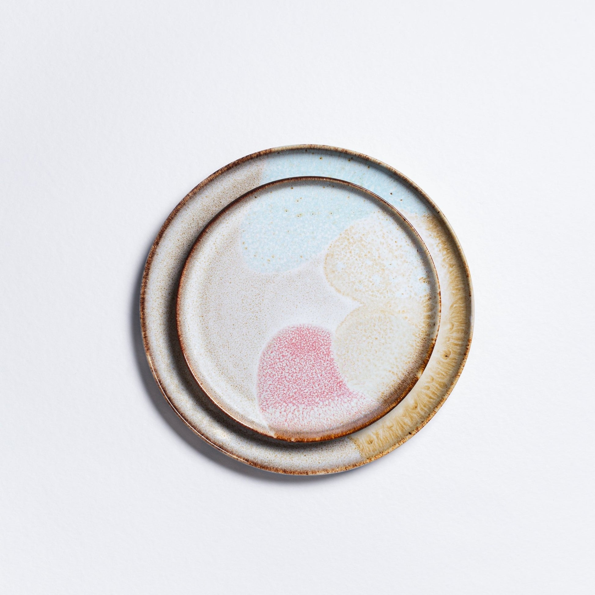 Set of 12 stoneware ceramic Dinnerware — Melting Ice Cream Collection - mosswell.us