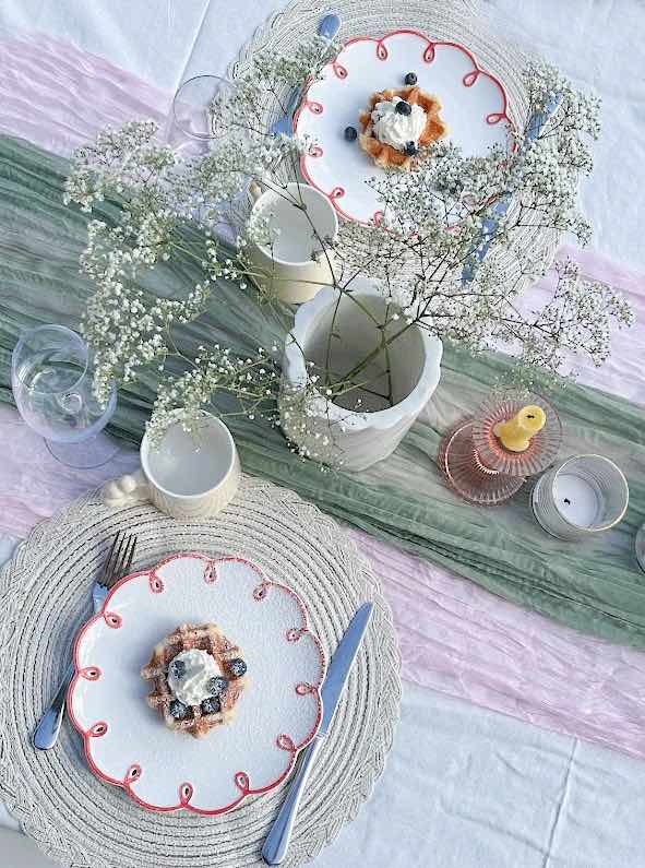 Set of 2 Cloud Ceramic Dinner Plates - Cute Whimsical Eclectic - mosswell.us