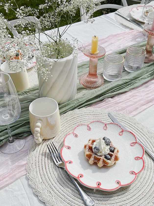 Set of 2 Cloud Ceramic Dinner Plates - Cute Whimsical Eclectic - mosswell.us