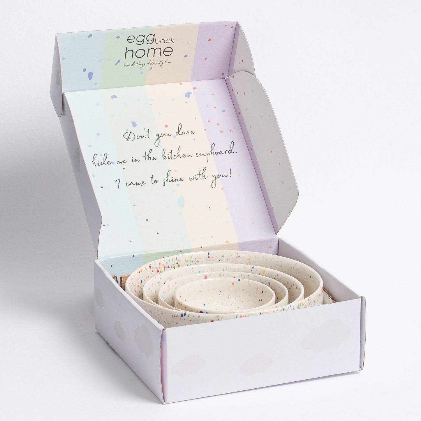 Set of 4 White Big Bowls stoneware ceramic — Party Collection - mosswell.us