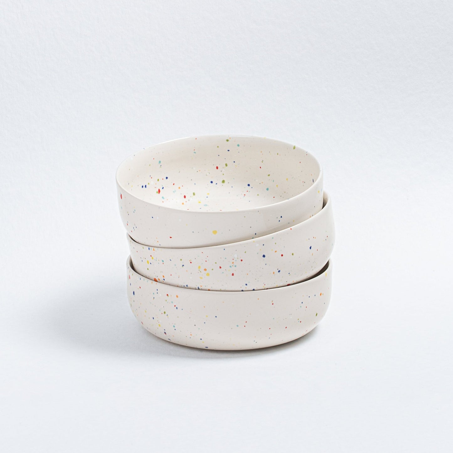 Set of 4 White Big Bowls stoneware ceramic — Party Collection - mosswell.us