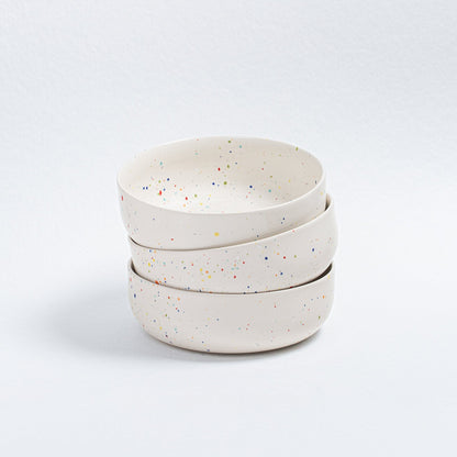 Set of 4 White Big Bowls stoneware ceramic — Party Collection - mosswell.us