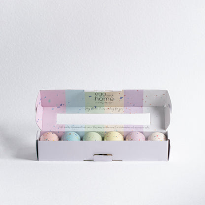 Set of 6 Espresso Cups /Egg Cups stoneware ceramic — Party Collection mix color - mosswell.us