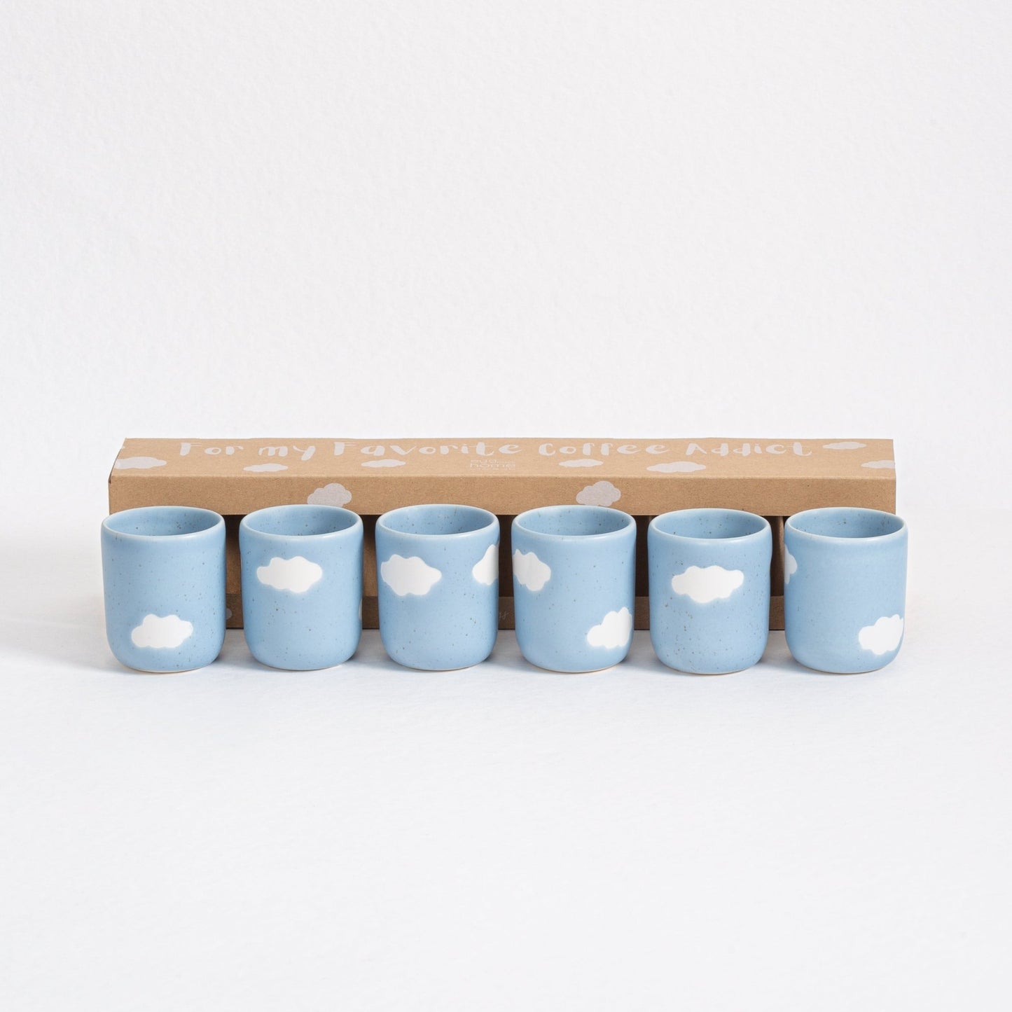 Set of 6 Espresso Cups stoneware ceramic — Cloud Collection - mosswell.us