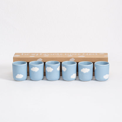 Set of 6 Espresso Cups stoneware ceramic — Cloud Collection - mosswell.us