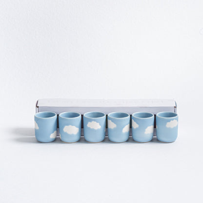 Set of 6 Espresso Cups stoneware ceramic — Cloud Collection - mosswell.us