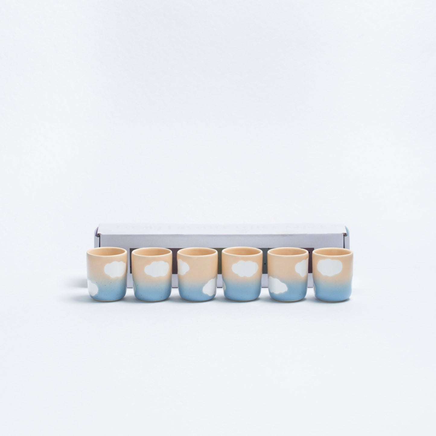 Set of 6 Espresso Cups stoneware ceramic — Cloud Peach Sky Collection - mosswell.us