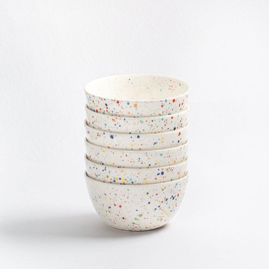 Set of 6 White Bowls 6.3" stoneware ceramic — Party Collection - mosswell.us