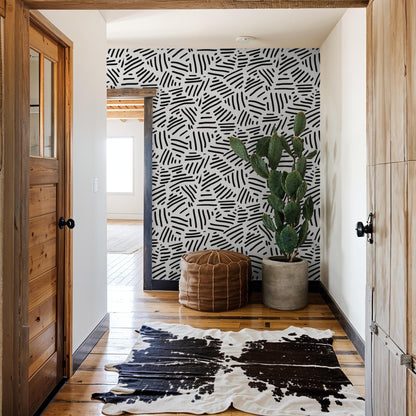 Simple Stripes Wallpaper, white & black - mosswell.us