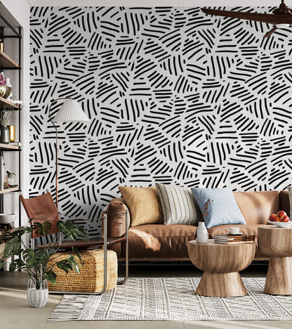 Simple Stripes Wallpaper, white & black - mosswell.us