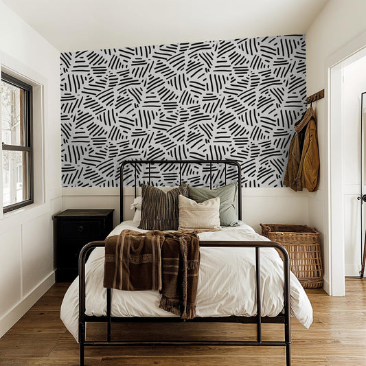 Simple Stripes Wallpaper, white & black - mosswell.us