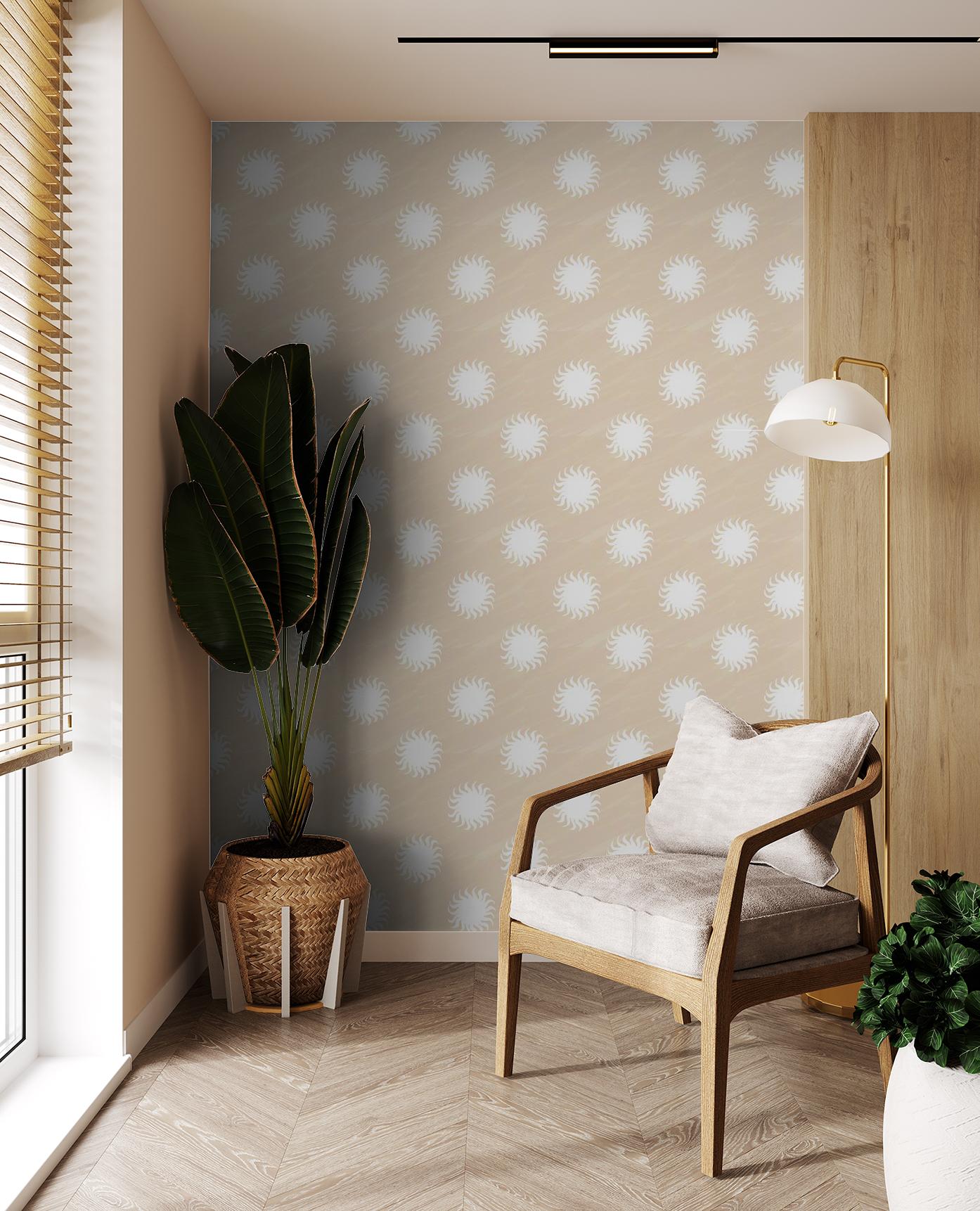 Sol Wallpaper, tan & white - mosswell.us