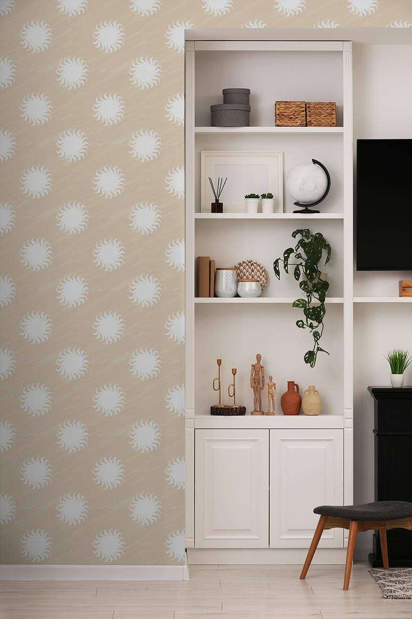 Sol Wallpaper, tan & white - mosswell.us