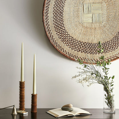 Spiral Pine Modern Wood Candle Candlestick Holder - mosswell.us